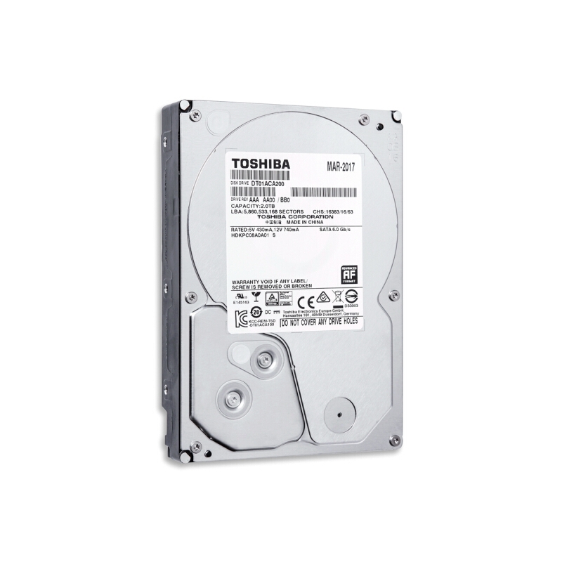 东芝(TOSHIBA) 2TB 64MB 7200RPM 台式机机械硬盘 SATA接口 消费级系列 (DT01ACA200) 个人电脑与外部存储